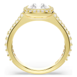 Una Angelic ring Cushion cut, White, 18K gold finish