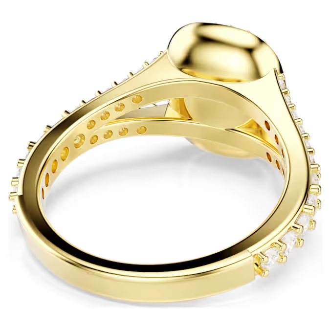 Una Angelic ring Cushion cut, White, 18K gold finish
