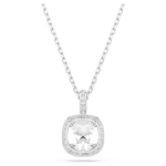 Una Angelic set Cushion cut, White, Rhodium plated