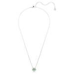 Una Angelic pendant Mixed cuts, Green, Rhodium plated