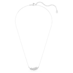 Vienna pendant Mixed cuts, Feather, White, Rhodium plated