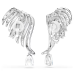 Vienna clip earrings Mixed cuts, Swan, White, Rhodium plated