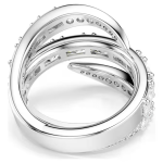 Vienna ring Mixed cuts, Swan, White, Rhodium plated