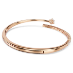 Matrix bangle Round cut, White, 18K rose gold finish