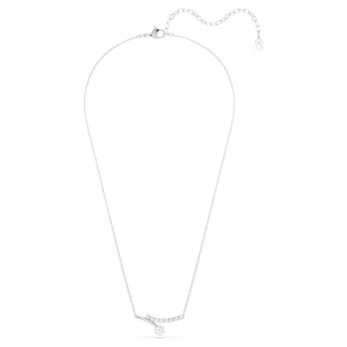 Matrix necklace Round cut, White, Rhodium plated