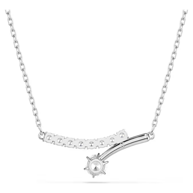 Matrix necklace Round cut, White, Rhodium plated