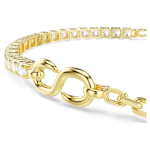 Matrix bracelet Round cut, White, 18K gold finish