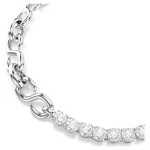 Matrix bracelet Round cut, White, Rhodium plated