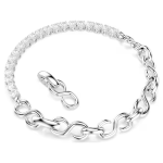 Matrix bracelet Round cut, White, Rhodium plated