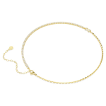 Matrix necklace Round cut, White, 18K gold finish
