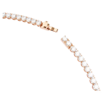 Matrix Tennis necklace Round cut, White, 18K rose gold finish