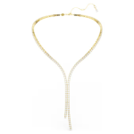 Matrix Y necklace Round cut, White, 18K gold finish