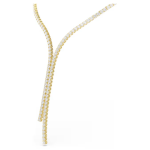 Matrix Y necklace Round cut, White, 18K gold finish