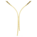 Matrix Y necklace Round cut, White, 18K gold finish