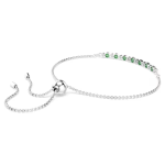 Matrix bracelet Round cut, Green, Rhodium plated