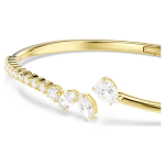 Mesmera bangle Mixed cuts, White, 18K gold finish