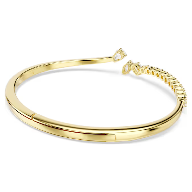 Mesmera bangle Mixed cuts, White, 18K gold finish