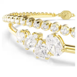 Mesmera bracelet Mixed cuts, White, 18K gold finish
