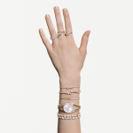 Mesmera bracelet Mixed cuts, White, 18K gold finish