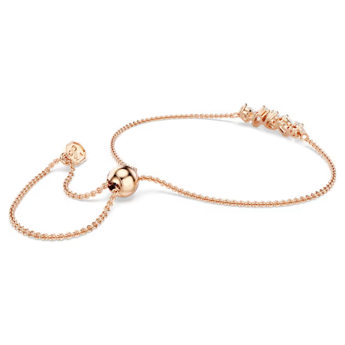 Mesmera bracelet Mixed cuts, White, 18K rose gold finish