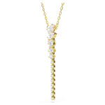Mesmera Y necklace Mixed cuts, White, 18K gold finish