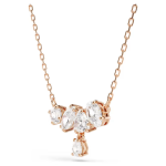 Mesmera necklace Mixed cuts, White, 18K rose gold finish