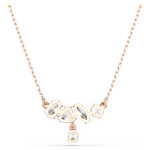 Mesmera necklace Mixed cuts, White, 18K rose gold finish