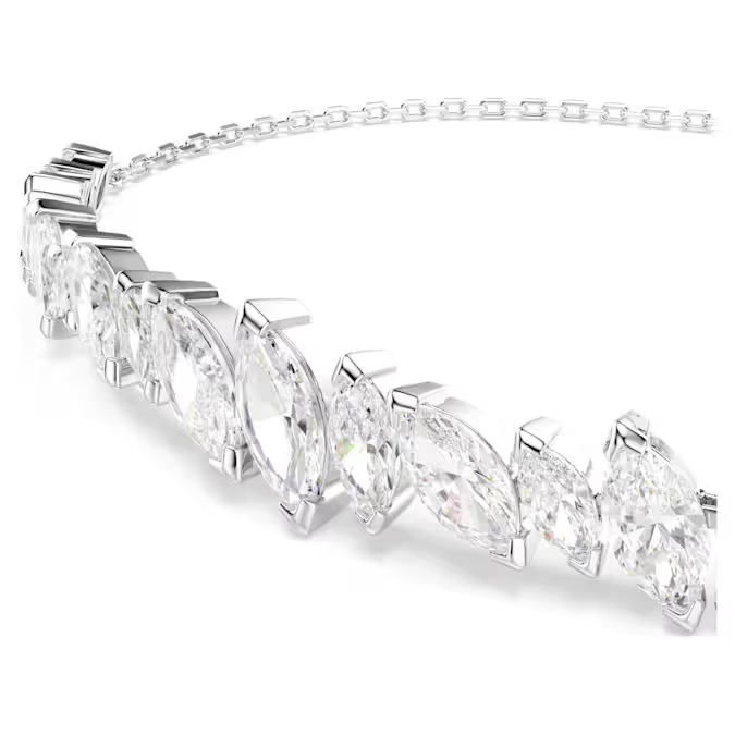 Mesmera bracelet Marquise cut, White, Rhodium plated