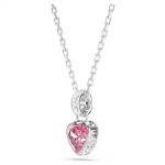 Chroma pendant Mixed cuts, Pink, Rhodium plated