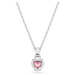 Chroma pendant Mixed cuts, Pink, Rhodium plated