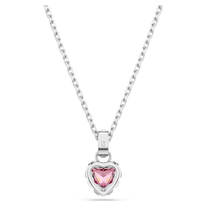 Chroma pendant Mixed cuts, Pink, Rhodium plated