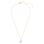 Chroma pendant Pear cut, Blue, 18K gold finish