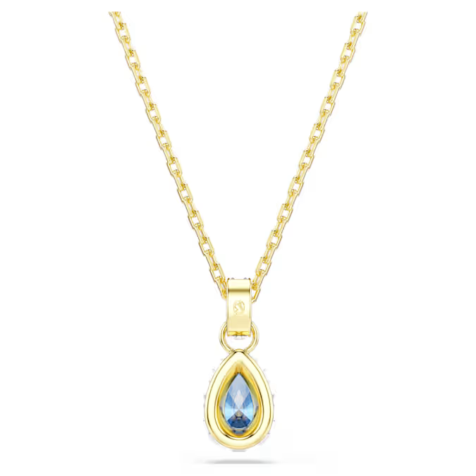 Chroma pendant Pear cut, Blue, 18K gold finish