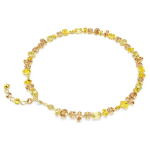 Gema necklace Mixed cuts, Yellow, 18K gold finish