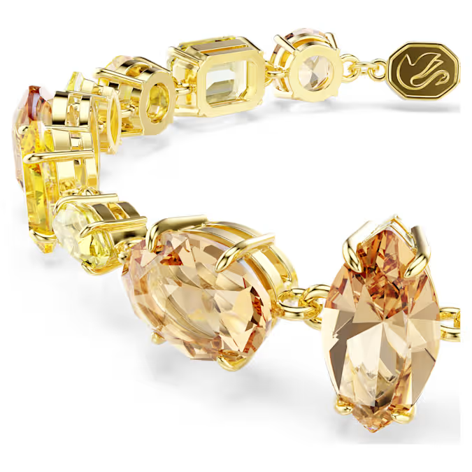 Gema bracelet Mixed cuts, Yellow, 18K gold finish