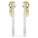 Hyperbola earrings Round cut, White, Mixed metal finish