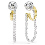 Hyperbola earrings Round cut, White, Mixed metal finish
