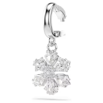 Idyllia charm Mixed cuts, Snowflake, White, Rhodium plated
