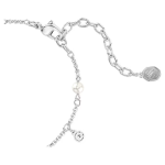 Imber bracelet Crystal pearl, Round cut, White, Rhodium plated