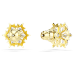 Magic stud earrings Mixed cuts, Snowflake, White, 18K gold finish