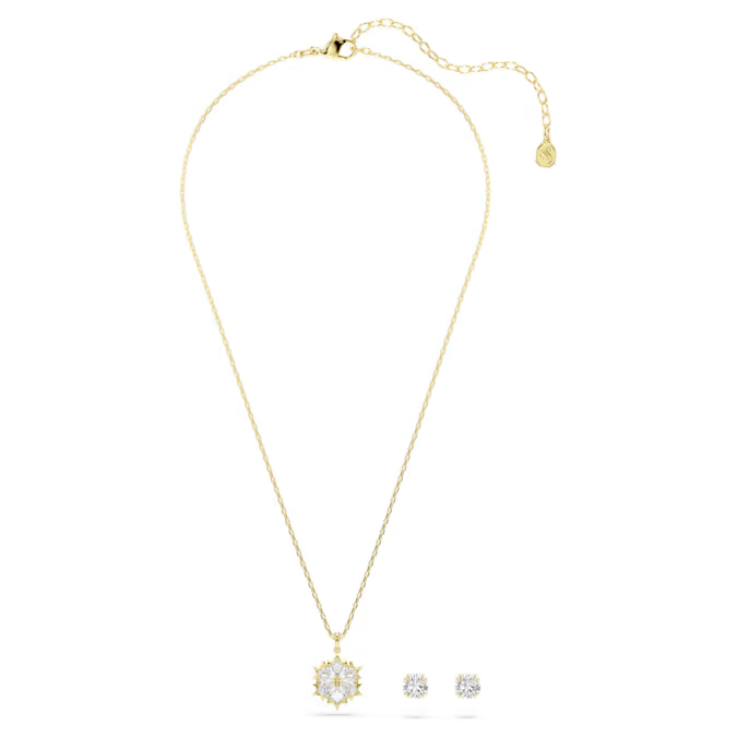 Magic set Set (2), Mixed cuts, Snowflake, White, 18K gold finish