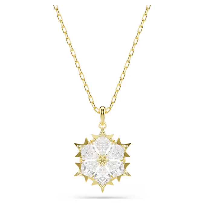 Magic set Set (2), Mixed cuts, Snowflake, White, 18K gold finish