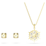 Magic set Set (2), Mixed cuts, Snowflake, White, 18K gold finish