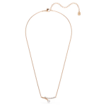Matrix necklace Round cut, White, 18K rose gold finish
