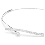 Matrix necklace Round cut, White, Rhodium plated