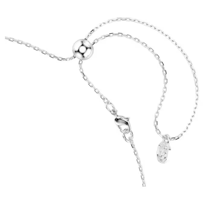 Matrix necklace Round cut, White, Rhodium plated