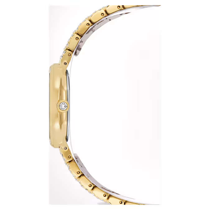 Dextera octagon watch Swiss Made, Metal bracelet, Gold tone, Gold-tone finish