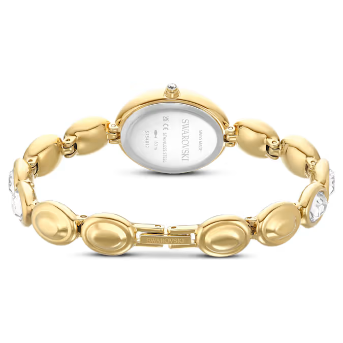 Imber oval watch Swiss Made, Metal bracelet, Gold tone, Gold-tone finish