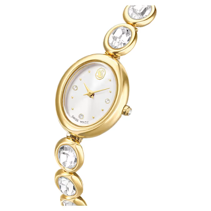 Imber oval watch Swiss Made, Metal bracelet, Gold tone, Gold-tone finish