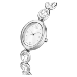 Imber oval watch Swiss Made, Metal bracelet, Silver tone, Stainless steel
